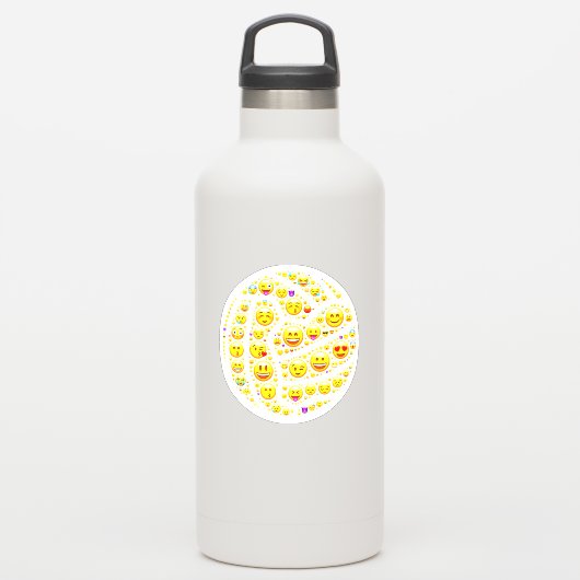 Fun Ball Theme Round Vinyl Netball Sticker (Wassserflasche)