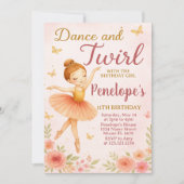 Fun Ballerina Birthday Einladung (Vorderseite)