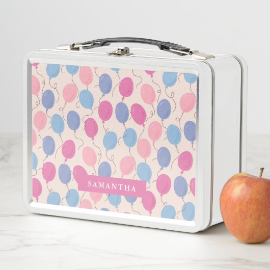 Fun Balloon Pattern Pastel Metall Brotdose (Beispiel)