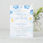 Fun Balloons feiern erste Geburtstagsparty Einladung (Stehend Vorderseite)