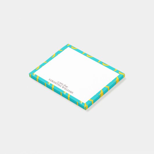 Fun Bananen Muster Personalisiert Post-it Klebezettel (angewinkelt)
