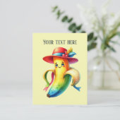 Fun Bananenliebhaber fügen Text hinzu Postkarte (Stehend Vorderseite)