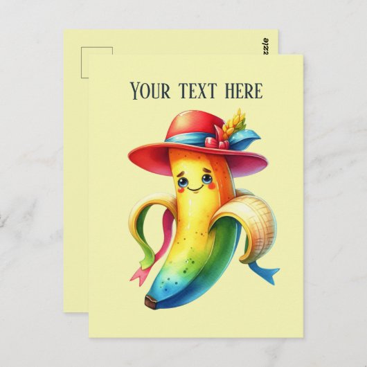 Fun Bananenliebhaber fügen Text hinzu Postkarte (Vorne/Hinten)