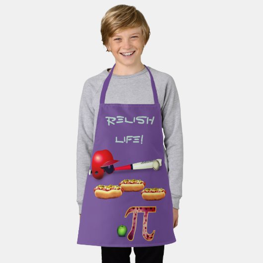 Fun Barbeque Baseball Hotdogs Appie Pie Schürze (Getragen)