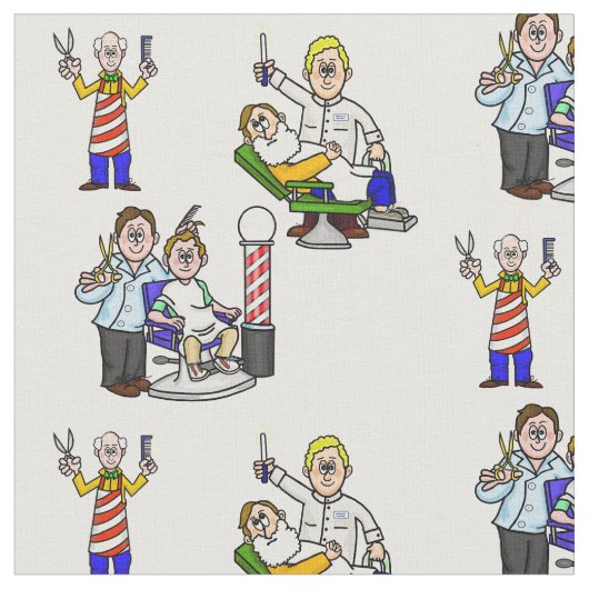 Fun Barbers Material Stoff (Nahaufnahme)