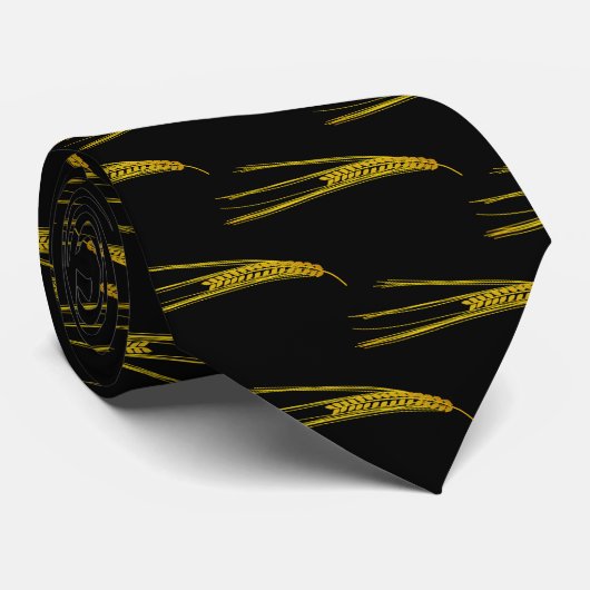 Fun Barley Pattern Black Krawatte (Gerollt)