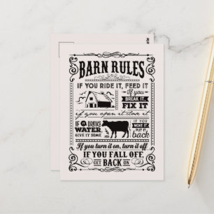 Fun-Barn-Regeln hinzufügen Postkarte