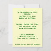 FUN BARNYARD LANDWIRTSCHAFT PARTY PEACOCK & HOG IN EINLADUNG (Rückseite)