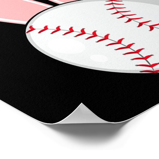 Fun Baseball Bunny Oaster Kids Jungs Kleinkind Poster (Ecke)