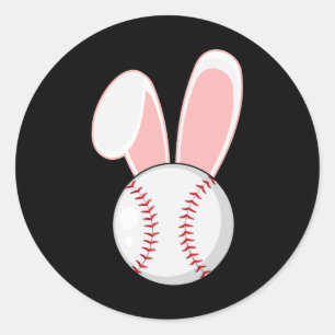 Fun Baseball Bunny Oaster Kids Jungs Kleinkind Runder Aufkleber