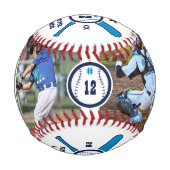 Fun Baseball Player Nummer & Name FotoCollage (Vorderseite)