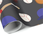 Fun Baseball Sportmuster Packpapier (Rolleneckpunkt)