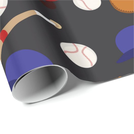 Fun Baseball Sportmuster Packpapier (Rolleneckpunkt)