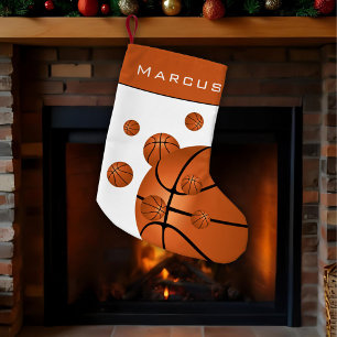 Fun Basketball Balls Orange Boy Name Kids Kleiner Weihnachtsstrumpf