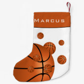 Fun Basketball Balls Orange Boy Name Kids Kleiner Weihnachtsstrumpf (Rückseite)