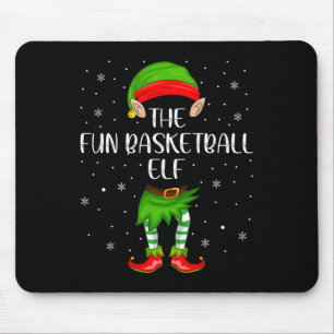 Fun Basketball Elf Xmas Party Matching Family Chri Mousepad