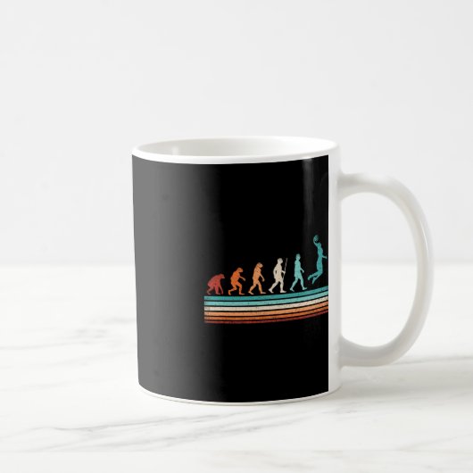 Fun Basketball Evolution Retro Basketball Player Kaffeetasse (Rechts)
