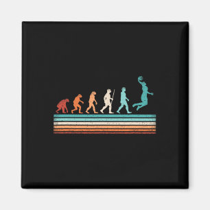 Fun Basketball Evolution Retro Basketball Player Magnet