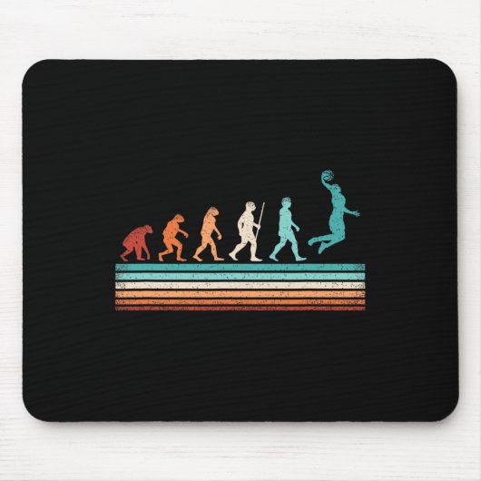 Fun Basketball Evolution Retro Basketball Player Mousepad (Vorne)