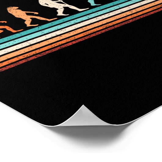 Fun Basketball Evolution Retro Basketball Player Poster (Ecke)