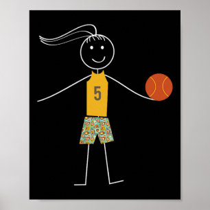 Fun Basketball Girls Basketball Spieler Poster