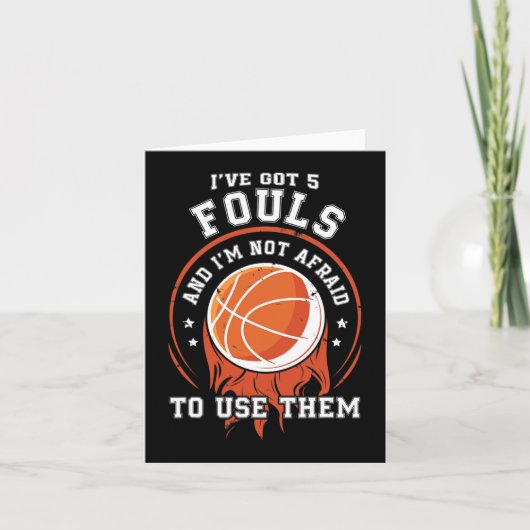 Fun Basketball Spieler Geschenk - Hoops 5 Fouls Karte (Vorderseite)
