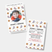 Fun Basketball Sport Custom Modernes Foto Kind ID Ausweis (Vorder- & Rückseite)