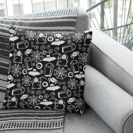 Fun Bat Pattern for Halloween Kissen