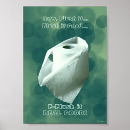 Fun Bathroom Signs, Green Decor, Wall Art Poster