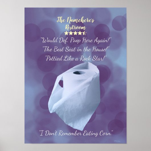 Fun Bathroom Signs, Wall Art, Restroom Decor Poster (Vorne)