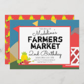 Fun-Bauer-Markt Gemüse Picknick Geburtstag I Einladung (Vorne/Hinten)