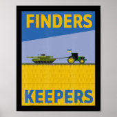 Fun Bauer Traktor Ukraine Flag Support Finder Ke Poster (Vorne)