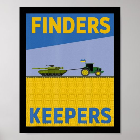 Fun Bauer Traktor Ukraine Flag Support Finder Ke Poster (Vorne)
