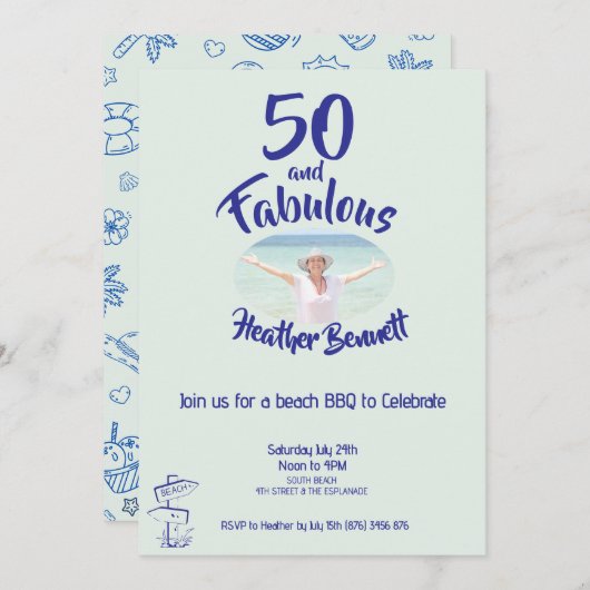 Fun Beach BBQ 50 and Fabulous Birthday Party (Vorne/Hinten)