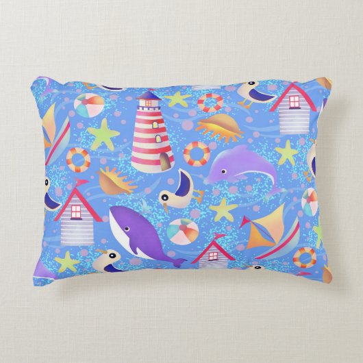 Fun Beach Blue Accent Pillow Dekokissen (Vorderseite)