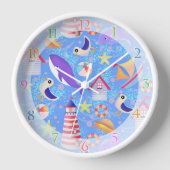 Fun Beach Blue Clock Uhr (Vorderseite)