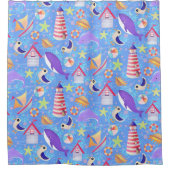 Fun Beach Blue Duschvorhang (Vorderseite)