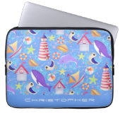 Fun Beach Blue Electronics Bag Laptopschutzhülle (Vorderseite)