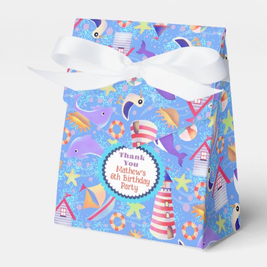 Fun Beach Blue Favor Box Geschenkschachtel (Vorderseite)