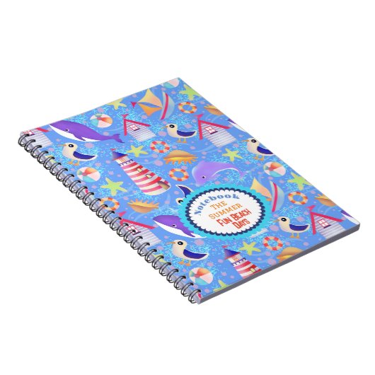 Fun Beach Blue Notebook Notizblock (Rechte Seite)