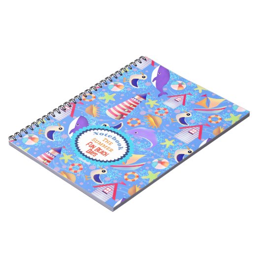 Fun Beach Blue Notebook Notizblock (Linke Seite)