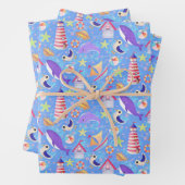 Fun Beach Blue Wrapping Paper Geschenkpapier Set (Beispiel)