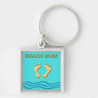 Fun Beach Bum mit Füßen in der Sand-Key-Kette Schlüsselanhänger