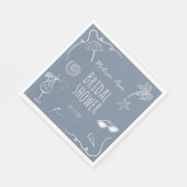 Fun Beach Doodle Illustrations Bridal Shower Serviette (Ecke)