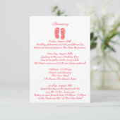 Fun Beach Flip Flops Rosa Hochzeitreise Begleitkarte (Stehend Vorderseite)