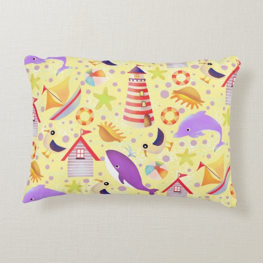 Fun Beach gelb Dekokissen (Rückseite)