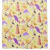 Fun Beach gelb Duschvorhang (Vorderseite)