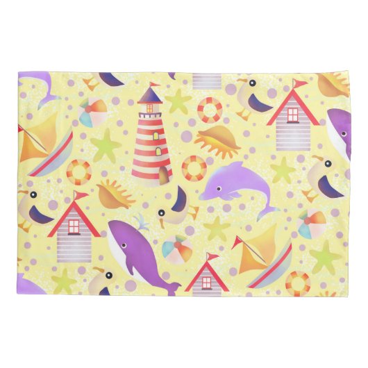 Fun Beach gelb Kissenbezug (Rückseite)