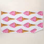 Fun Beach Handtuch - Rosa Eiscreme (Vorderseite)