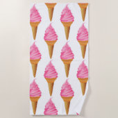 Fun Beach Handtuch - Rosa Eiscreme (Vorderseite)